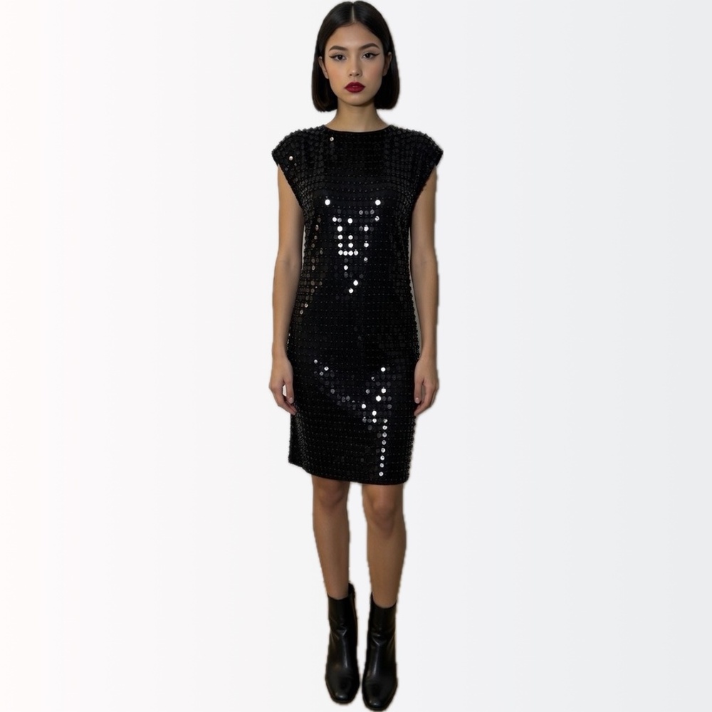 Michael Kors Collection $2495 Cashmere Sequin Boatneck Runway Sweater Dress M 8
